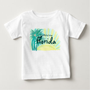 Camiseta Para Bebê As palmas ensolaradas do bebê de Florida