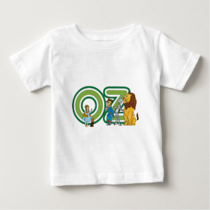 Camiseta Para Bebê Assistente de Vintagem de Caracteres Oz e Letras d