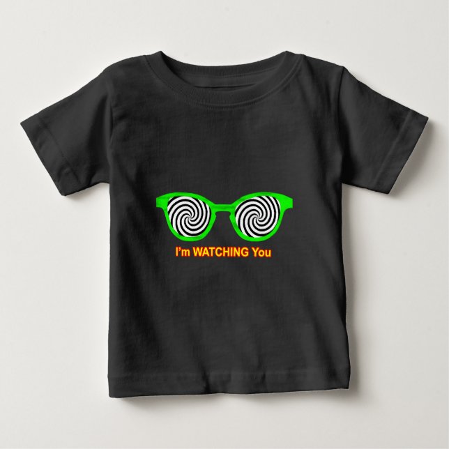 Camiseta Para Bebê Assistindo Hypnotize Óculos De Sol Escarem Verde O (Frente)