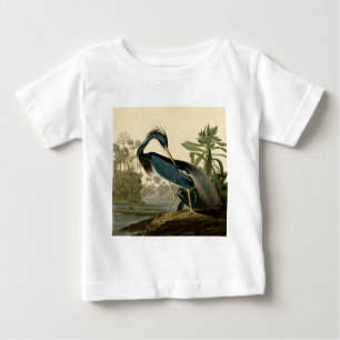 Camiseta Para Bebê Audubon Louisiana Heron Birds América Art
