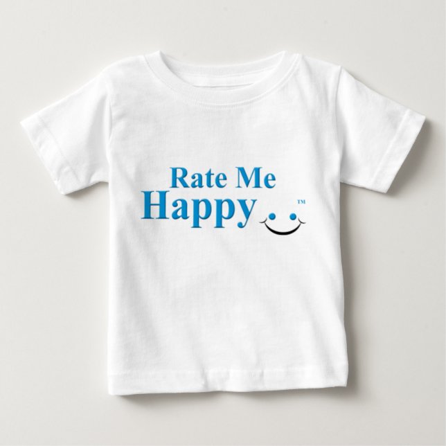 Camiseta Para Bebê Avalie-me feliz (Frente)
