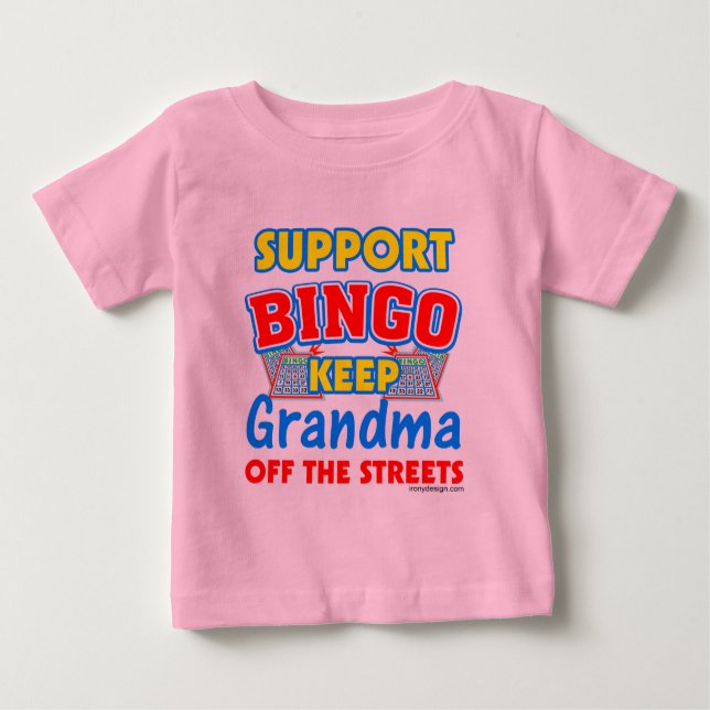 Camiseta Para Bebê Avó do Bingo do apoio (Frente)