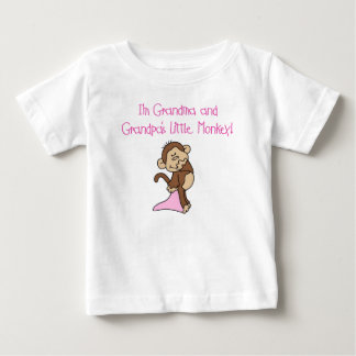 Camiseta Para Bebê Avó e macaco pequeno dos vovôs
