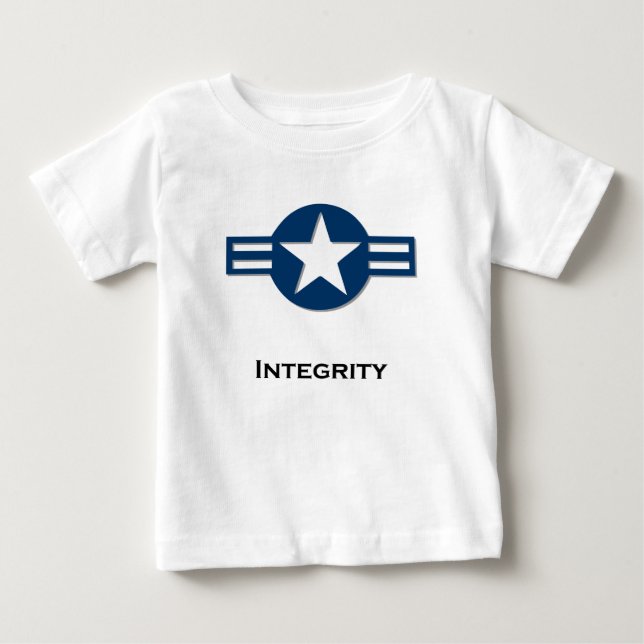 Camiseta Para Bebê Azul de integridade EUA (Frente)