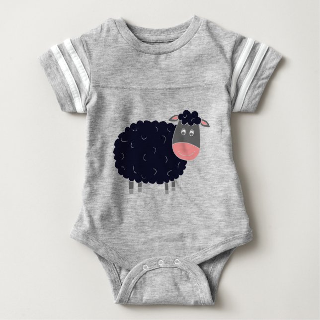 Camiseta Para Bebê Baa Baa Black Sheep (Frente)
