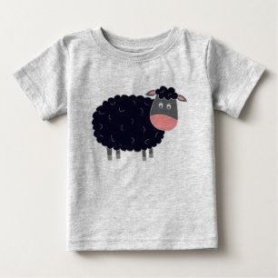 Camiseta Para Bebê Baa Baa Black Sheep