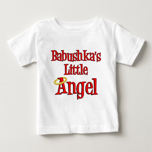 Camiseta Para Bebê Babushka Little Angel (Frente)
