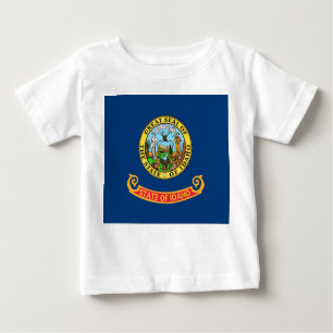 Camiseta Para Bebê Baby T Shirt com bandeira de Idaho