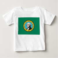 Baby T Shirt com Bandeira do Estado de Washington,