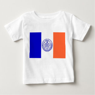 Camiseta Para Bebê Baby T Shirt com Flag of New York, EUA