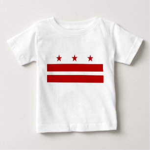 Camiseta Para Bebê Baby T Shirt com Flag of Washington D.C., EUA