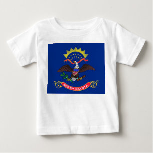Camiseta Para Bebê Baby T shirt with Flag of North Dakota