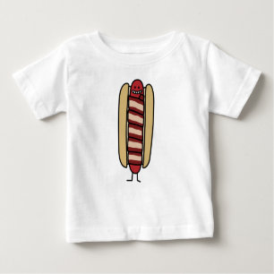 Camiseta Para Bebê Bacon Wrapped Hot Dog Hotdog Wiener Bacon-wrapped