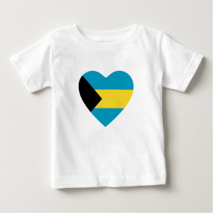 Camiseta Para Bebê Bahamas Flag Heart Shirt