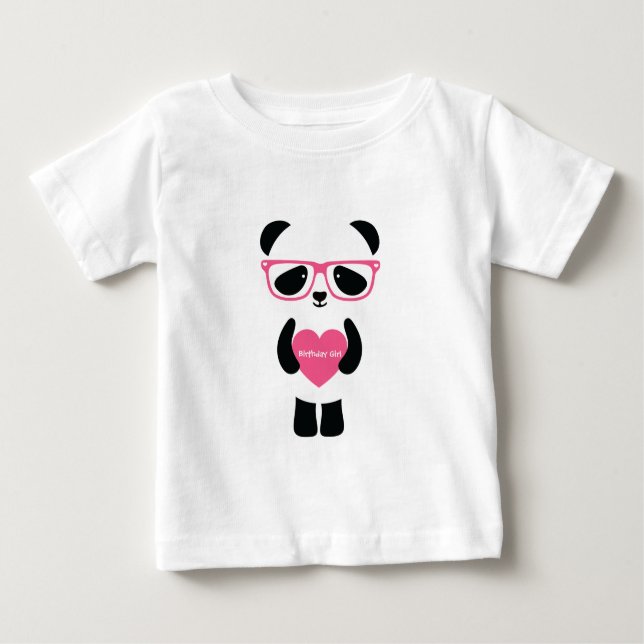 Camiseta Para Bebê Bairthday de Panda (Frente)