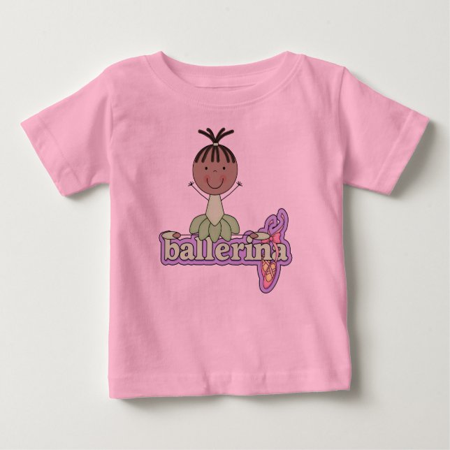 Camiseta Para Bebê Ballerina - Bebê Verde Tutu Roupa (Frente)