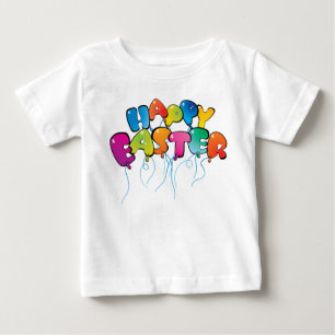 Camiseta Para Bebê Balões de felz pascoa