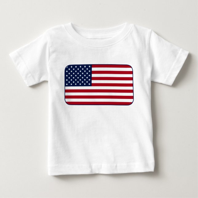Camiseta Para Bebê Bandeira Americana (Frente)