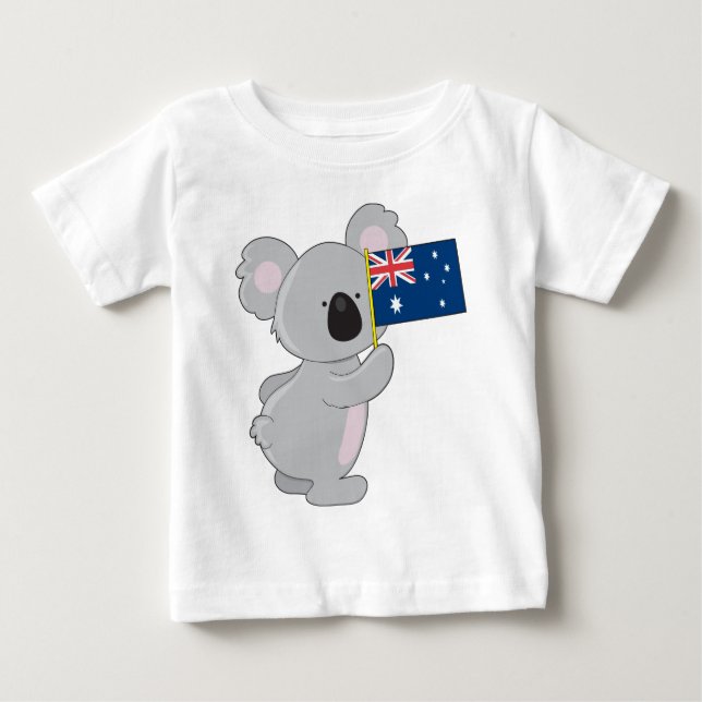 Camiseta Para Bebê Bandeira Australiana Koala (Frente)