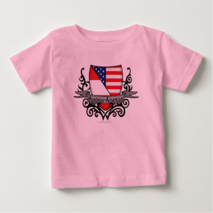 Camiseta Para Bebê Bandeira Austríaco-Americana do protetor