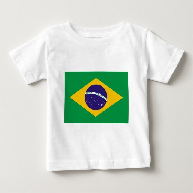 Camiseta Para Bebê bandeira brasileira (Frente)