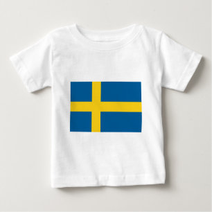 Camiseta Para Bebê Bandeira da Suecia