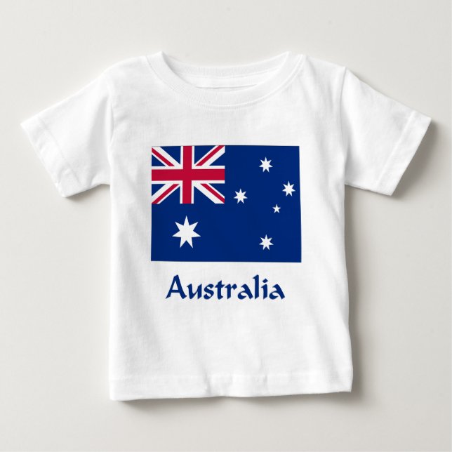 Camiseta Para Bebê Bandeira de Austrália (Frente)