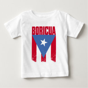 Camiseta Para Bebê Bandeira de Boricua