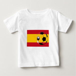 Camiseta Para Bebê Bandeira de Espanha de bola de futebol2 O MUSEUM Z