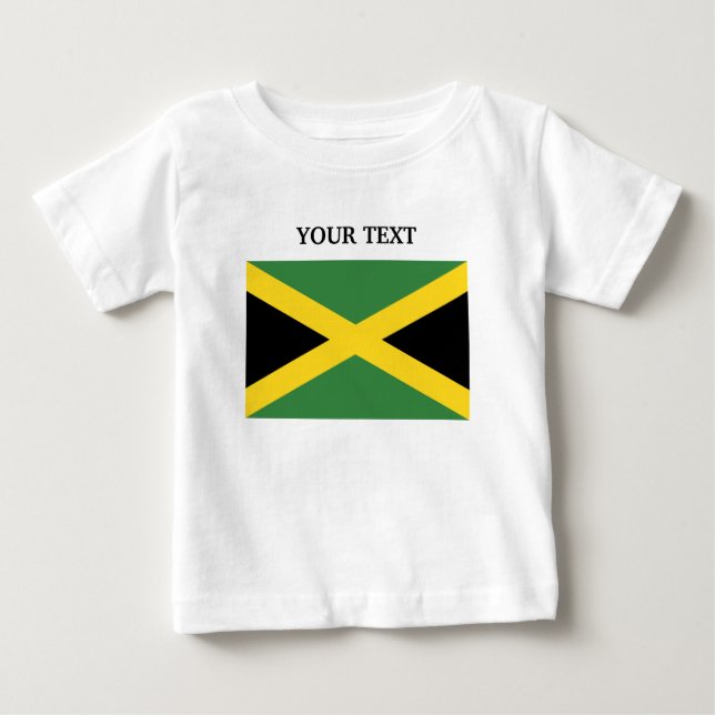 Camiseta Para Bebê Bandeira de Jamaica (Frente)