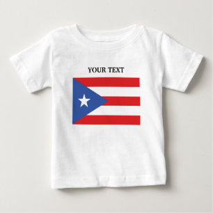 Camiseta Para Bebê Bandeira de Puerto Rico