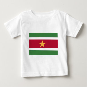 Camiseta Para Bebê Bandeira de Suriname