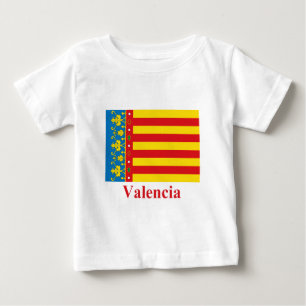 Camiseta Para Bebê Bandeira de Valência com nome