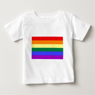 Camiseta Para Bebê Bandeira do arco-íris de LGBT