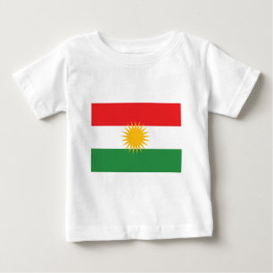 Camiseta Para Bebê Bandeira do Curdistão (Curdistão de Alay ou Alay