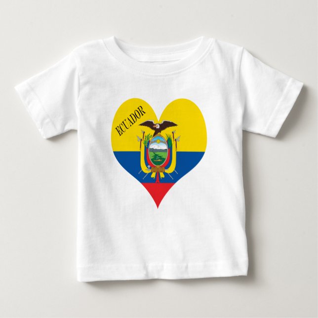 Camiseta Para Bebê Bandeira do Equador (Frente)