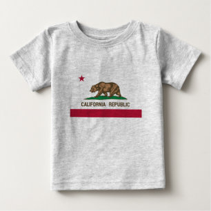 Camiseta Para Bebê Bandeira do Estado da Califórnia