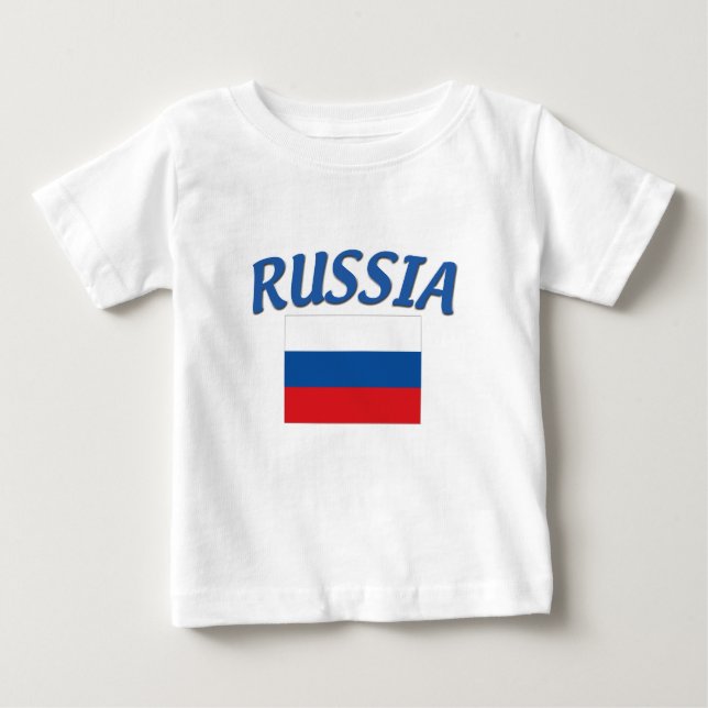 Camiseta Para Bebê Bandeira do russo (Frente)