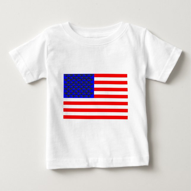 Camiseta Para Bebê Bandeira Gatos Pretos E Listras (Frente)