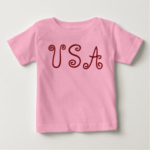 Camiseta Para Bebê Bandeira Patriótica dos EUA