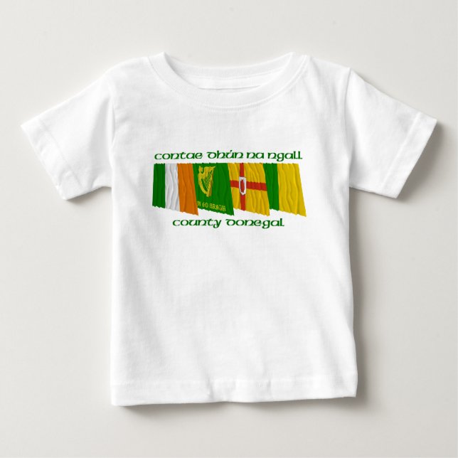 Camiseta Para Bebê Bandeiras de Donegal do condado (Frente)
