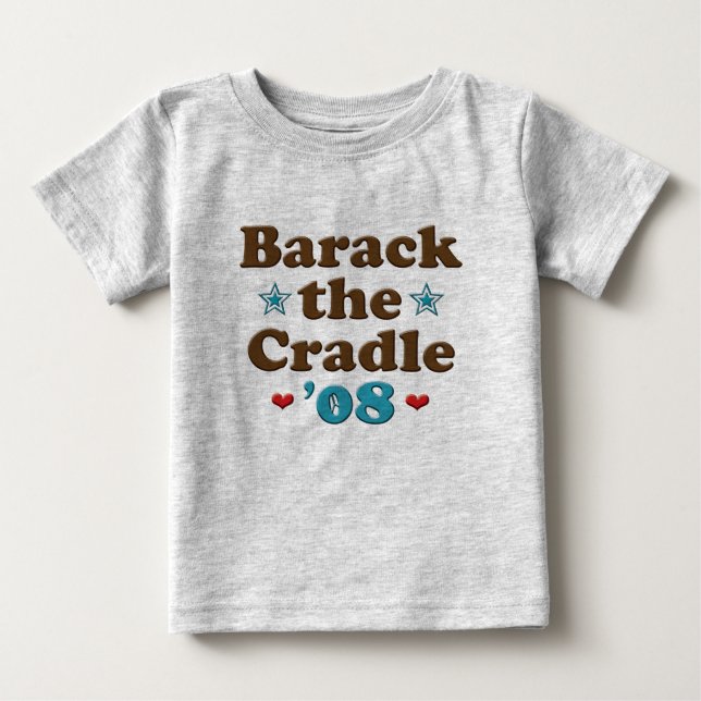 Camiseta Para Bebê Barack o Berço 08 Obama Baby Organic (Frente)