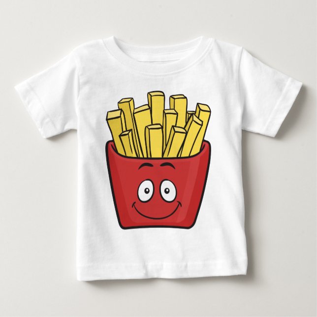 Camiseta Para Bebê Batatas fritas de Emoji (Frente)