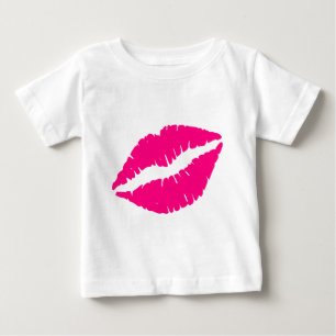 Camiseta Para Bebê Batom rosa arte pop