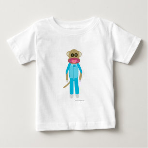 Camiseta Para Bebê Bebê Boy Sock Monkey