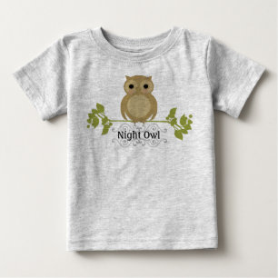 Camiseta Para Bebê Bebê da coruja de noite