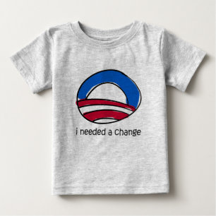 Camiseta Para Bebê Bebê de Obama mim necessário uma mudança