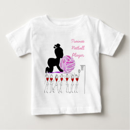 Camiseta Para Bebê Bebê do Netball do jogador do estagiário