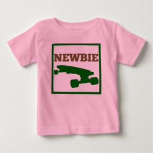 Camiseta Para Bebê Bebê do patinador - Newbie (marrom/verde)