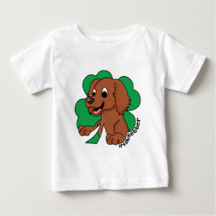 Camiseta Para Bebê Bebê do setter irlandês do trevo dos desenhos